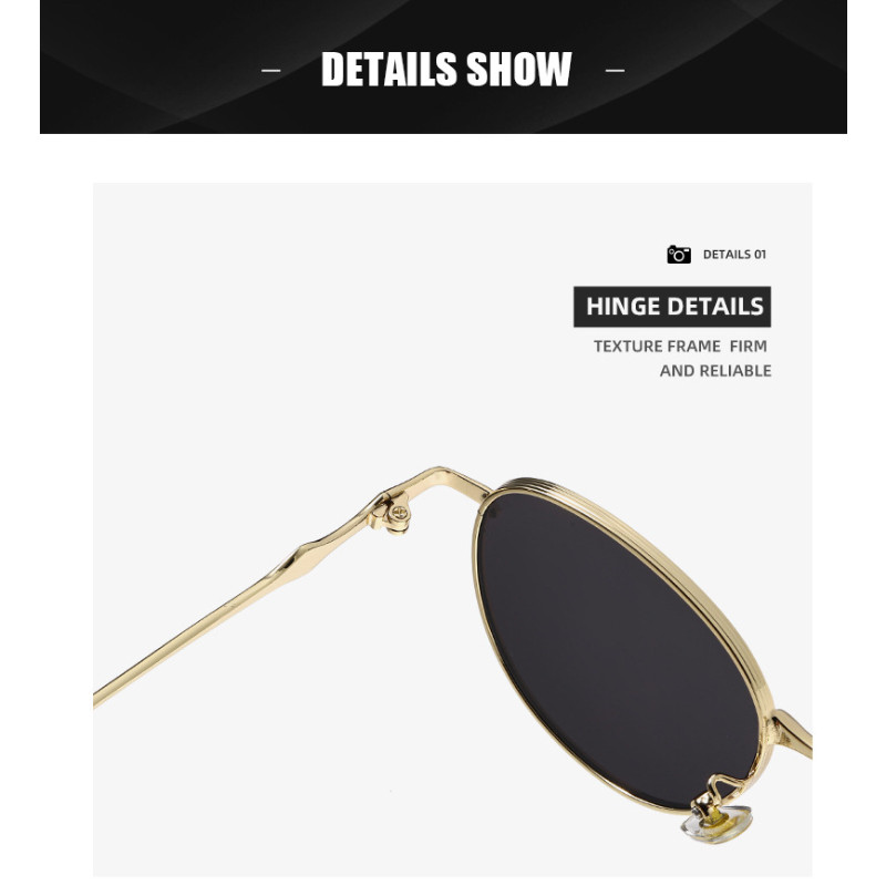 โลโช 2025 โลหะใหม่รอบแฟชั่นขั้นสูงแต่งหน้าดาวตกแต่งแว่นกันแดด, การออกแบบที่ไม่ซ้ํากัน, เสน่ห์ไม่มีที่สิ้นสุด, ด้านหน้าแนวโน้ม, แสงแดดฤด - รูปที่ 6