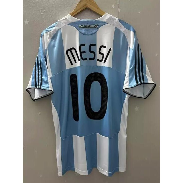 แจ็กเก็ตฟุตบอลย้อนยุค Messi, Riquelme, Aguero, Di Maria คุณภาพสูง เสื้อยืดสำหรับแฟนคลับ