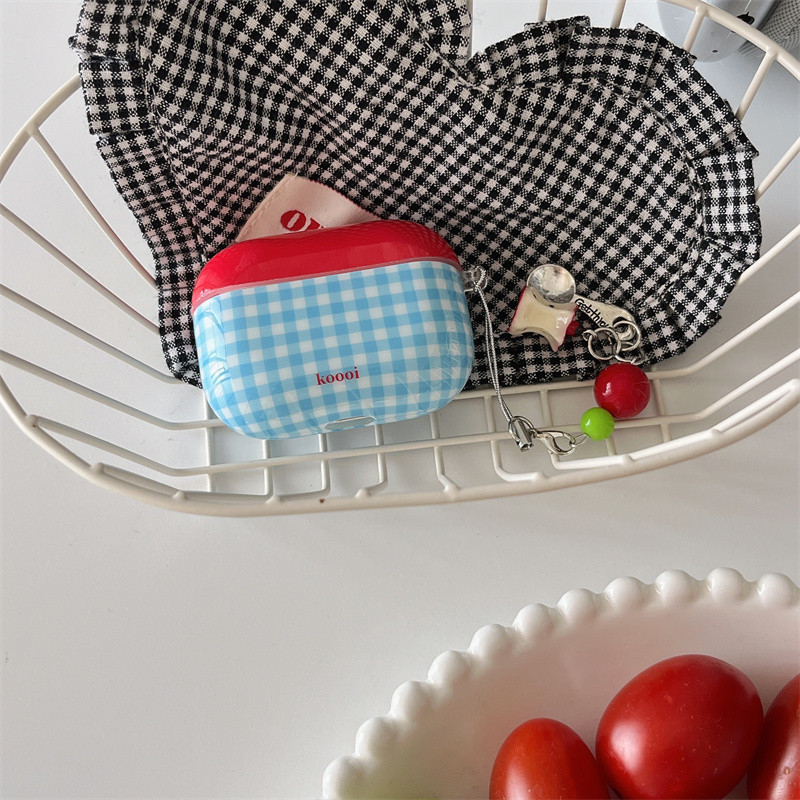 ตารางสีน้ําเงินและสีแดงสําหรับ Airpods 1/2 3 Pro2 pro3 Airpods4 ชุดหูฟังไร้สายบลูทูธป้องกันกรณี AirPods Pro i3 i4 pro3 หูฟังป้องกันกรณี - รูปที่ 7