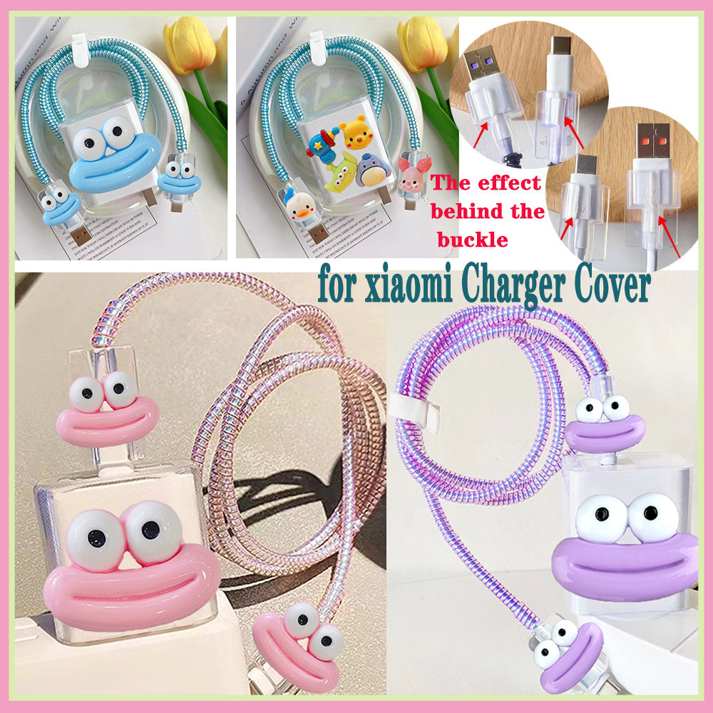 สําหรับ Xiaomi 33w/67w/90w/120W/18W ตลกน ่ ารักการ ์ ตูน Charger Cover Soft Clear TPU Charger Protector สําหรับ Redmi ประเภท C สําหรับ Xiaomi note/12/13/pro/k60/k50 Redmi k40/Note11/10S k30