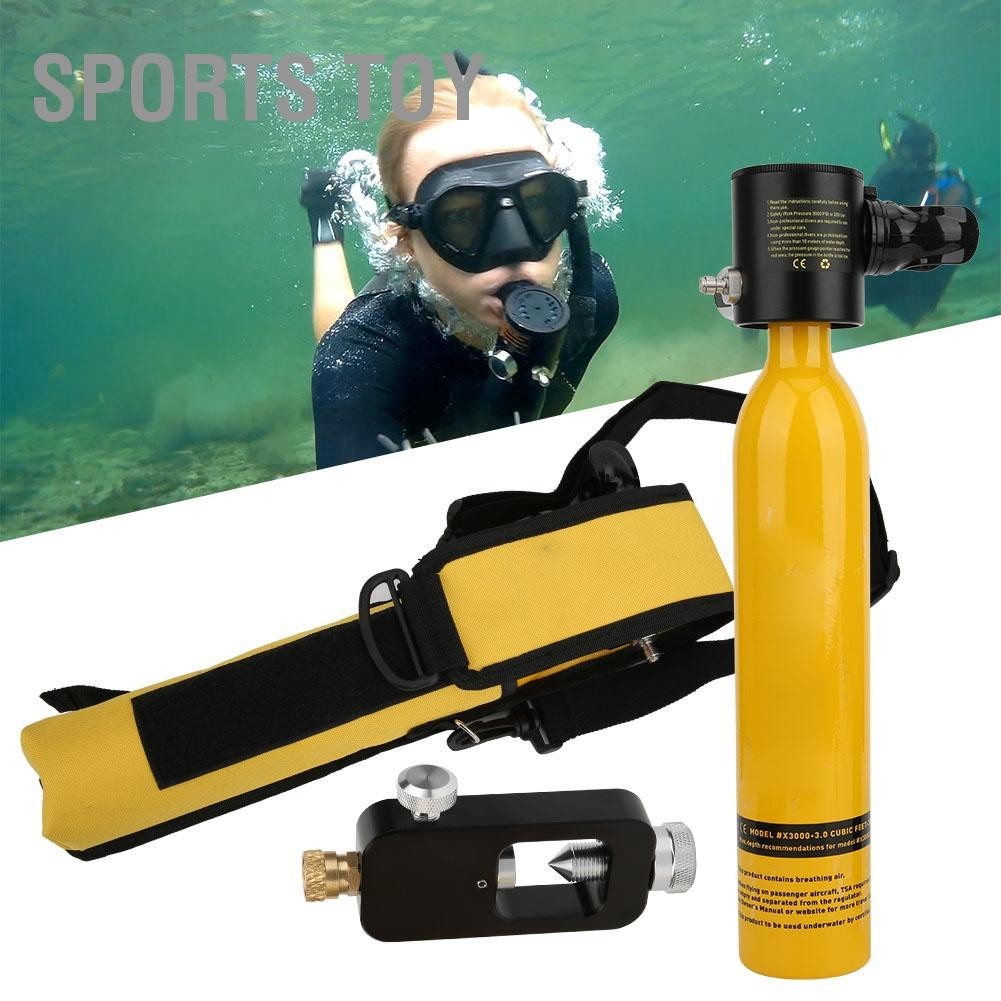Sports Toy 500ML Diving Rebreather ใต้น้ำฉุกเฉินถังออกซิเจนแบบพกพาอุปกรณ์ดำน้ำชุด