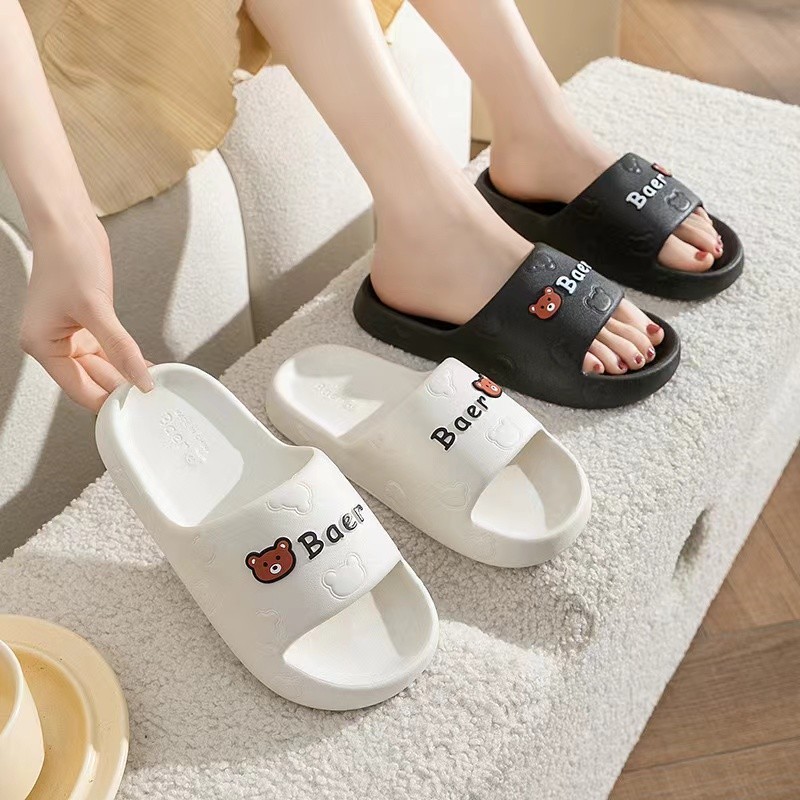 Destin🩰พร้อมส่งจากไทย🛒 (LT-BEB) รองเท้าแตะสวม ลายน้องหมีข้าง รองเท้าแฟชั่นน่ารักตุมุตะมิ พื้นนิ่มกันลื่น สีสันละมุนสุดๆ