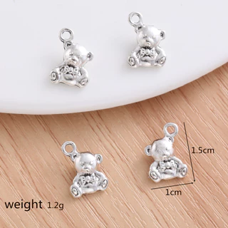 จี้รูปหมี สําหรับทําเครื่องประดับ สร้อยคอ สร้อยข้อมือ ต่างหู DIY 20 ชิ้น
