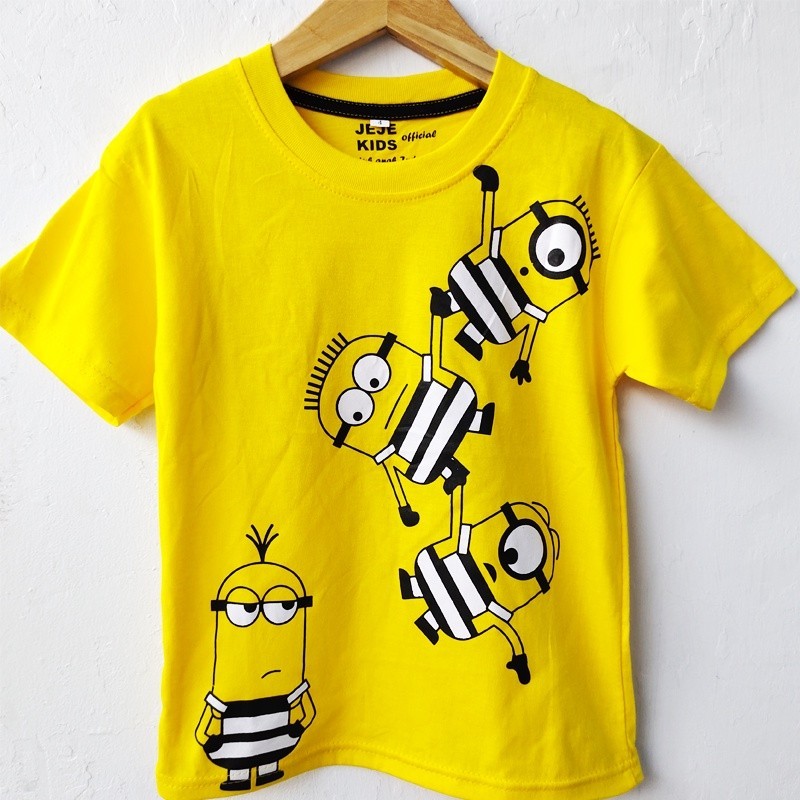 100-150cm เสื้อยืด ลาย PRISON MINION KIDS สีเหลือง สําหรับเด็ก