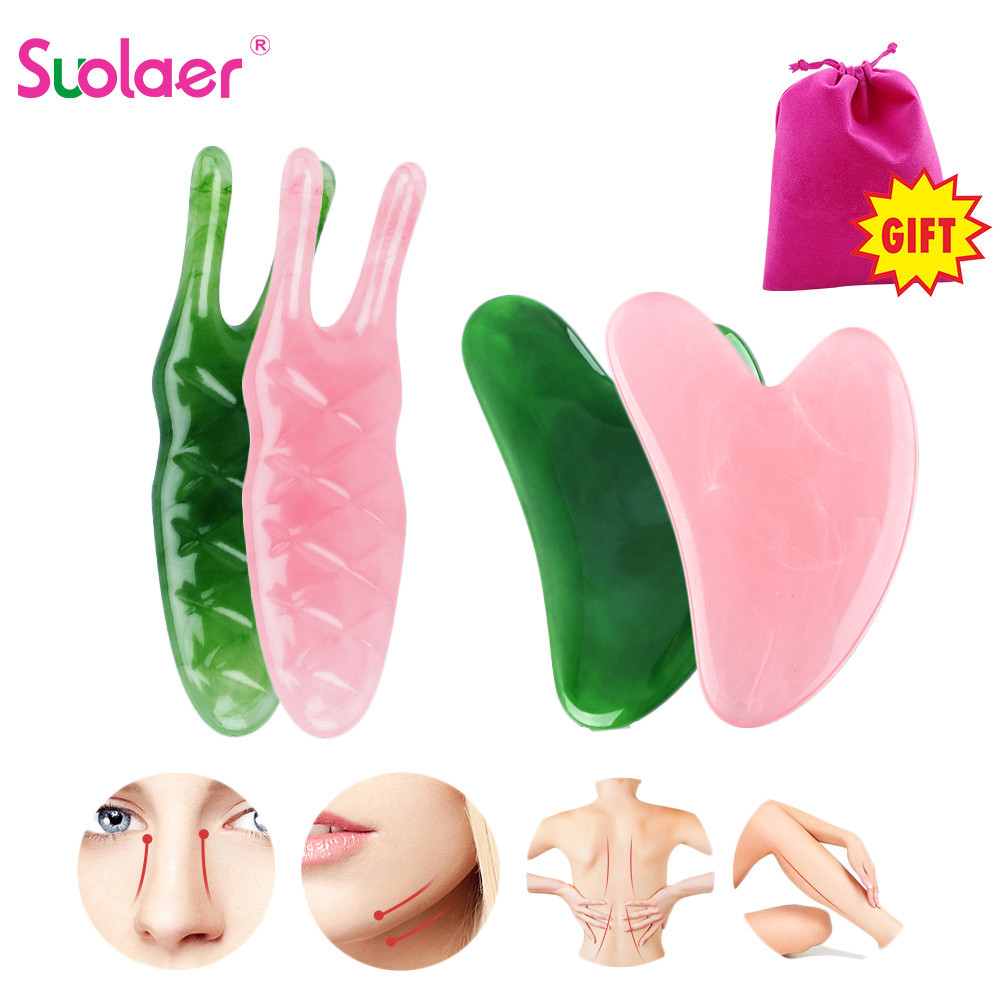 Suolaer แผ่นกัวซาเรซิ่น สําหรับนวดใบหน้า คอ ขา และร่างกาย