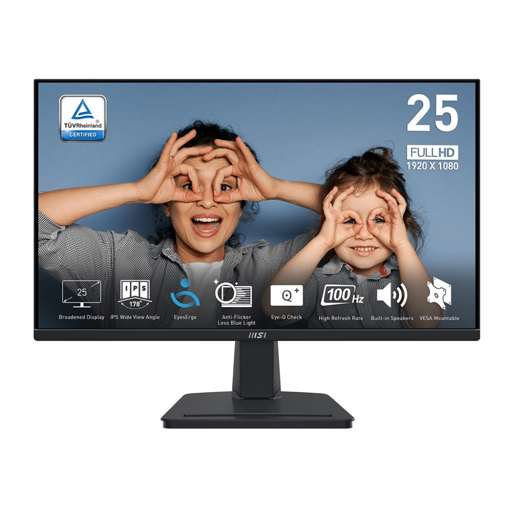 MSI Monitor PRO MP251 24.5" IPS FHD, 100Hz (1ms, HDMI, VGA, SPK) 101% sRGB, Eye Care, Ergonomic ประก