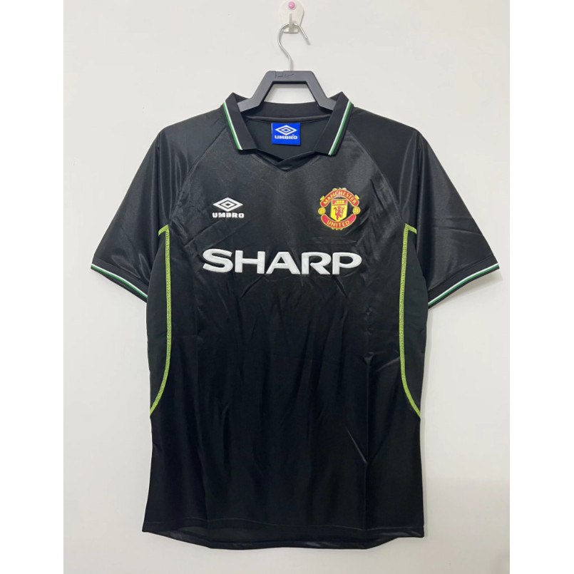 เสื้อกีฬาแขนสั้น ลายทีมชาติฟุตบอล Manchester United 98-99 ชุดเยือน สไตล์เรโทร