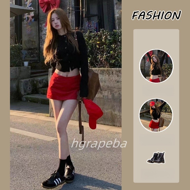 ชุดเซต2ชิ้น สไตล์สั้นสุด ๆ เสื้อคาร์ดิแกนถัก+กระโปรงสั้น น่ารักสไตล์​เกาหลี สาวเซ็กซี่ แฟชั่นฤดูร้อน สําหรับผู้หญิง TH