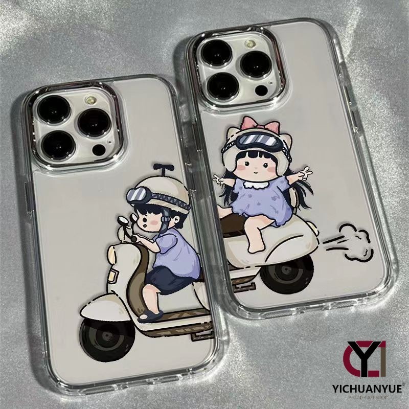 สำหรับ iPhone 13 12 14 11 15 Pro Max XR X Plus XS SE 7 8 เคสไอโฟนคู่กับแฟนน่ารักๆ ลายการ์ตูน ป้องกันการตก กันกระแทกและ