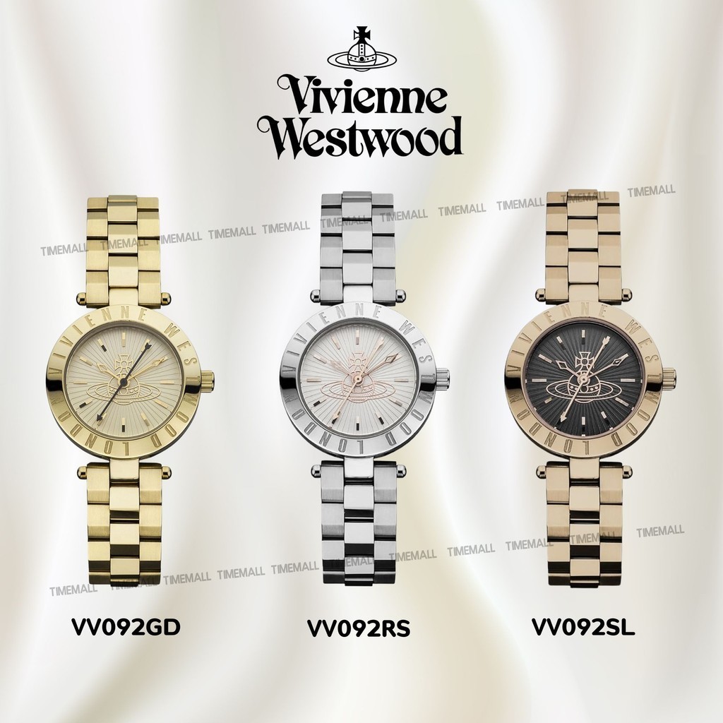 TIME MALL นาฬิกา Vivienne Westwood นาฬิกาข้อมือผู้หญิง นาฬิกาผู้หญิง แบรนด์เนม  Brandname รุ่น VV092GD