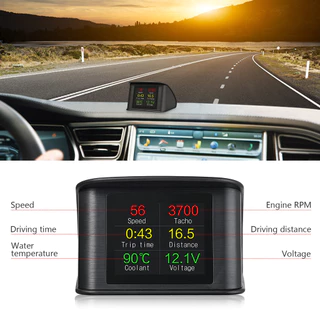 [เฉพาะรถยนต์หลังปี 2012] เครื่องสแกนเนอร์ P10 HUD Head Up Display Smart Digital Speedometer หน้าจอ LCD OBD 2