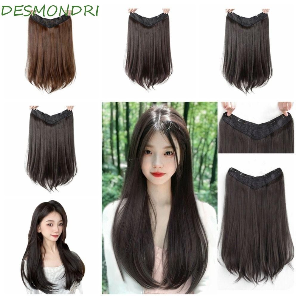 Desmondri U-Shaped ครึ ่ งหัววิกผม , ทนความร ้ อนสังเคราะห ์ ยาวตรงผม Extensions, Cool ธรรมชาติที ่ มองไม ่ เห ็ นปุยวิกผมแผ ่ นเพิ ่ มปริมาณผม