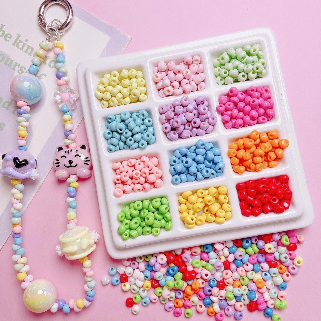 200pcs/pack 4 มม.Dopamine สีไม ่ สม ่ ําเสมอหยดน ้ ํา Seedbeads หลวมลูกปัด DIY โทรศัพท ์ มือถือวัสดุลูกปัดเครื ่ องประดับอุปกรณ ์ เสริม