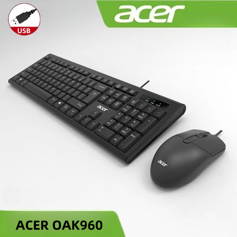 Acer OAK960 โน้ตบุ๊กธุรกิจชุดคีย์บอร์ดและเมาส์แบบมีสายคอมพิวเตอร์ตั้งโต๊ะ