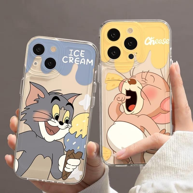 เคสสกรีนลายหนูเจอร์รี่ คลุมกล้อง สำหรับ 11 13 14PLUS 15PRO MAX XR 12 13PRO 15PLUS ทุกรุ่น #816