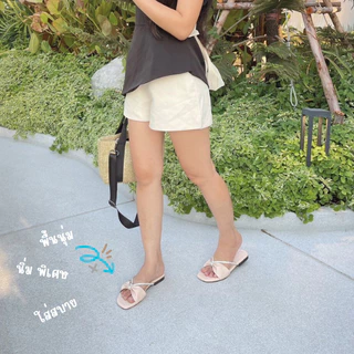 รองเท้าแตะแฟชั่น แบรนด์ ARUN รุ่น AR2012 หน้าโบว์เพชร พื้นนุ่ม ไซส์ 36-45