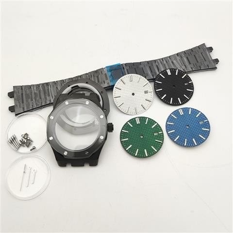 [ คุณภาพ Seiko ] 42MM Oak Octagonal Case อุปกรณ ์ เสริมดัดแปลงอัตโนมัติ NH35 Watch Case Full Set +Strap Sapphire