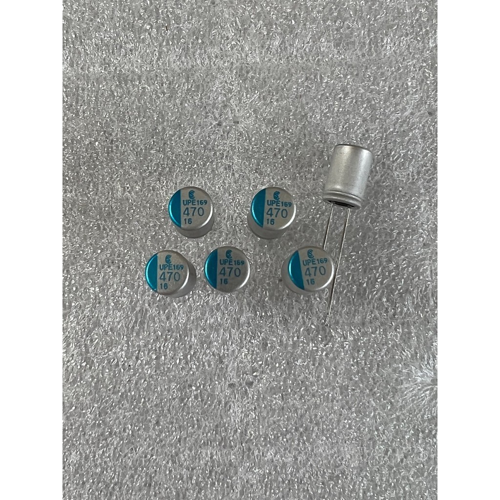 C 470uF 16v ขนาด10x12mm. สีเงินแถบสีฟ้า 10ชิ้น/50ชิ้น/100ชิ้น/ C470UF 16V C470uF 16v C470UF 16V