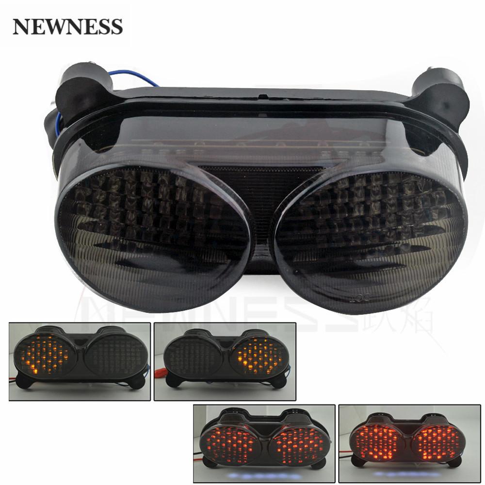 NE Motorcycle Smoke LED Tail Brake Turn Signals Light Indicator For Kawasaki ZR7S ZX6R J1/J2 ZX6R G1