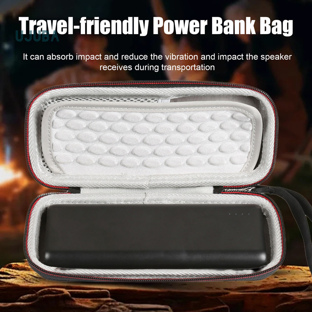 Uan-power Bank Storage Bag Carrying Case with Zipper Soft Lining Designกันกระแทก All-round