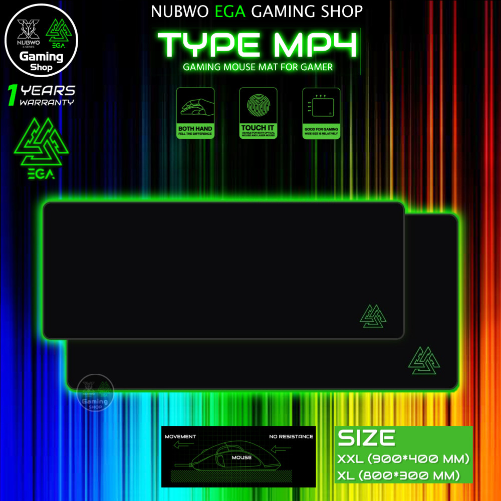 🎮 GAMING NUBWO EGA TYPE MP4 Mouse PAD แผ่นรองเมาส์ แผ่นรองเมาส์ขนาดใหญ่ พื้นผิวไ