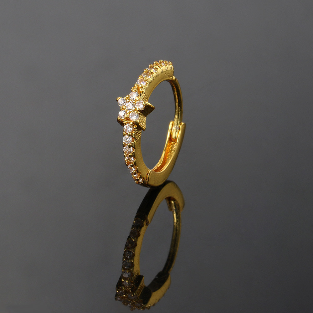 Star Hoop ต่างหูผู้หญิงฝัง Cubic Zircon น่ารัก Mini หู Tragus Helix เจาะกระดูกอ่อน Rook เครื่องประดับสาวของขวัญ CC191 - รูปที่ 3