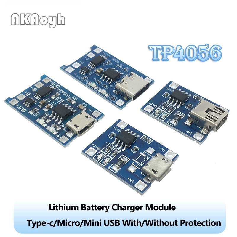 บอร์ดโมดูลการชาร์จ Mini USB Micro USB Type-C 5V 1A 18650 TP4056 พร้อมฟังก์ชั่นคู่ 1A Li-ion