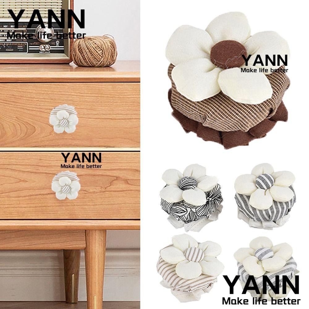 Yann1 ตู ้ ประตูลิ ้ นชักดึงถุงมือ, Soft Anti-Static ลิ ้ นชักมือจับประตูถุงมือ, ใช ้ งานง ่ ายลายดอกไม ้ รอบลูกบิดครอบคลุมห ้ องนอน