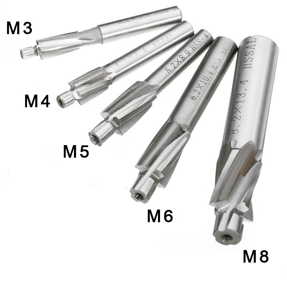 🅿🅾🆆🅳🅴🆁 Hss Counterbore End Mill M3-M8 Pilot Slotting Tool Countersink Milling Cutter