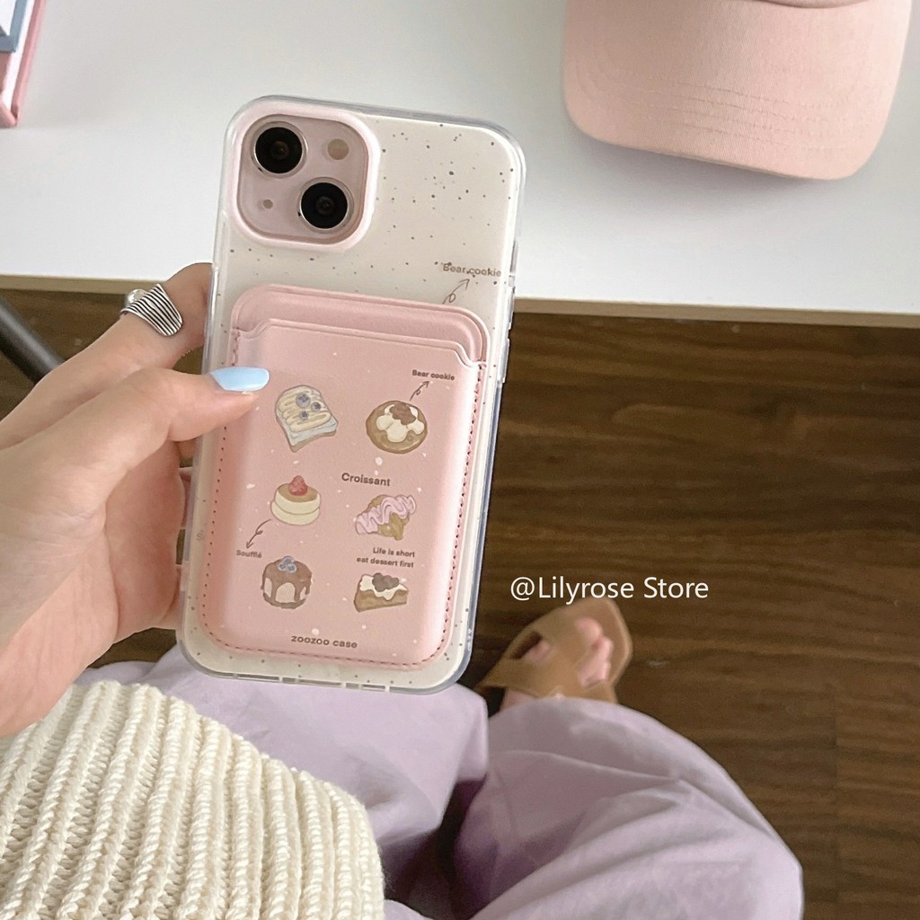 เคสโทรศัพท์เคลือบแม่เหล็กสําหรับ Apple iPhone 15 Pro เคสโทรศัพท์ Max iPhone 14 Anti-fall 13 กรอบโปร่งใส 12 น่ารักการ์ตูนเกาหลี