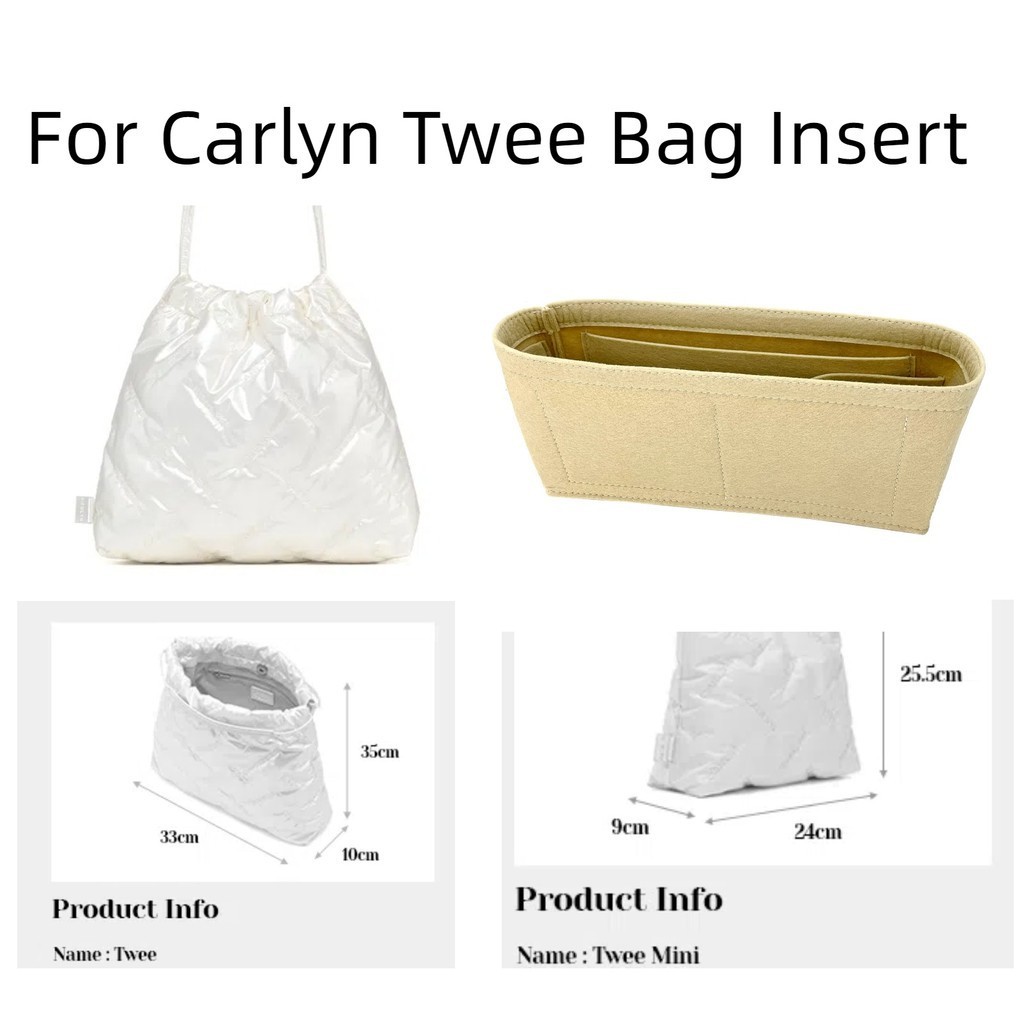 Bluana Carlyn Twee MINI Bag อุปกรณ ์ เสริมใส ่ Felt Organizer Tote Liner กระเป ๋ าด ้ านใน-CY005