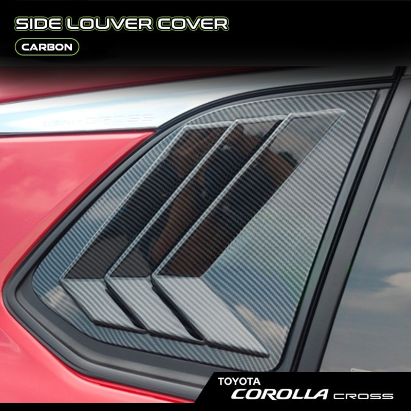 2021-2024 Toyota Corolla Cross ด้านหลังสามเหลี่ยมหน้าต่าง Trim อุปกรณ์เสริมคาร์บอนไฟเบอร์