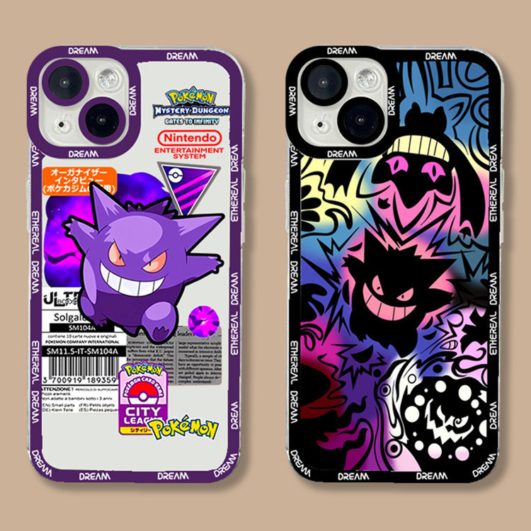 SAMSUNG อะนิเมะpokemon Gengarเคสโทรศัพท์สําหรับSamsung S24 S23 Ultra S22 S21 S20 Plus S23 FE A73 A72 A02S A03S S21 S20 FEหมายเหตุ20 Ultraสีม่วงGengarซิลิโคนนุ่มฝาครอบโปร่งใส