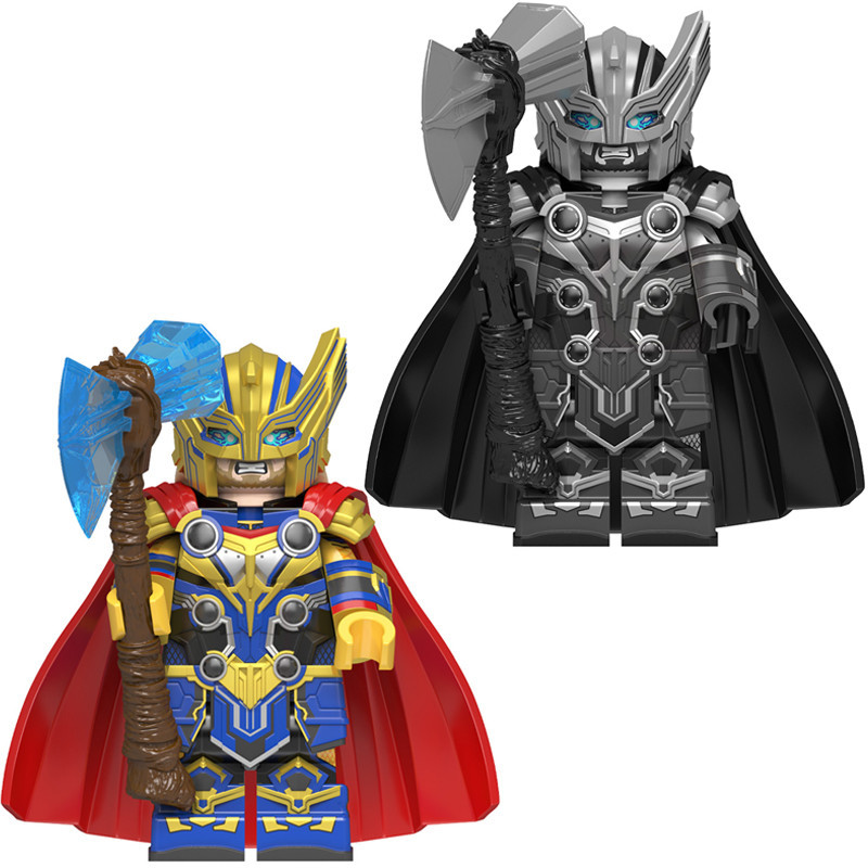 ใช ้ งานร ่ วมกับ Lego Building Blocks Minifigures Avengers Thor 4 Armor Cloak ประกอบของเล ่ นเพื ่ อการศึกษา WM2417B