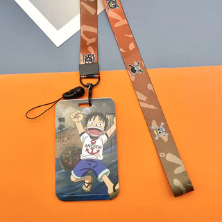 ลูฟี่ โซโล อะนิเมะกรณีการ์ดผู้ถือเชือกเส้นเล็กคอสเพลย์ป้าย รหัส ผู้ถือบัตรสายคล้องคอชื่อแท็ก