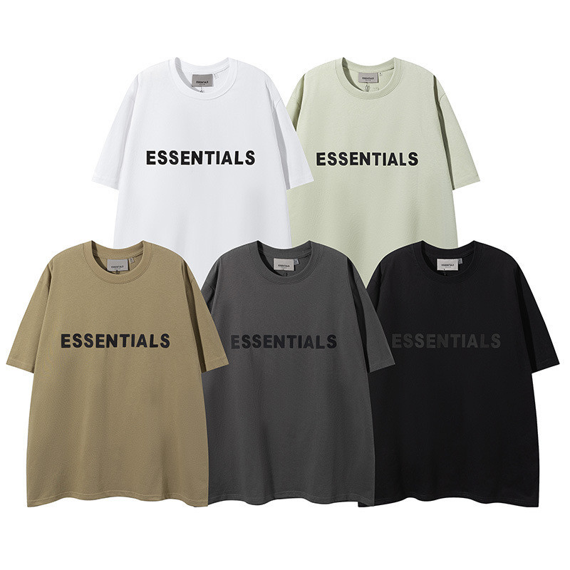 Fear OF GOD FOG ESSENTIALS Seventh Season Double Line Laminated Letter เสื ้ อยืดคอกลมแขนสั ้ นลําลอง