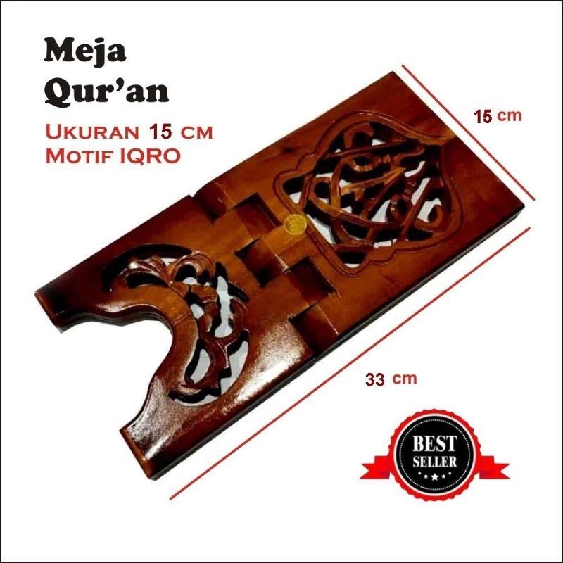 Quran Rekal Quran โต๊ะอ่านหนังสือ Quran Rehal Quran แกะสลัก Jepara ขนาด 15