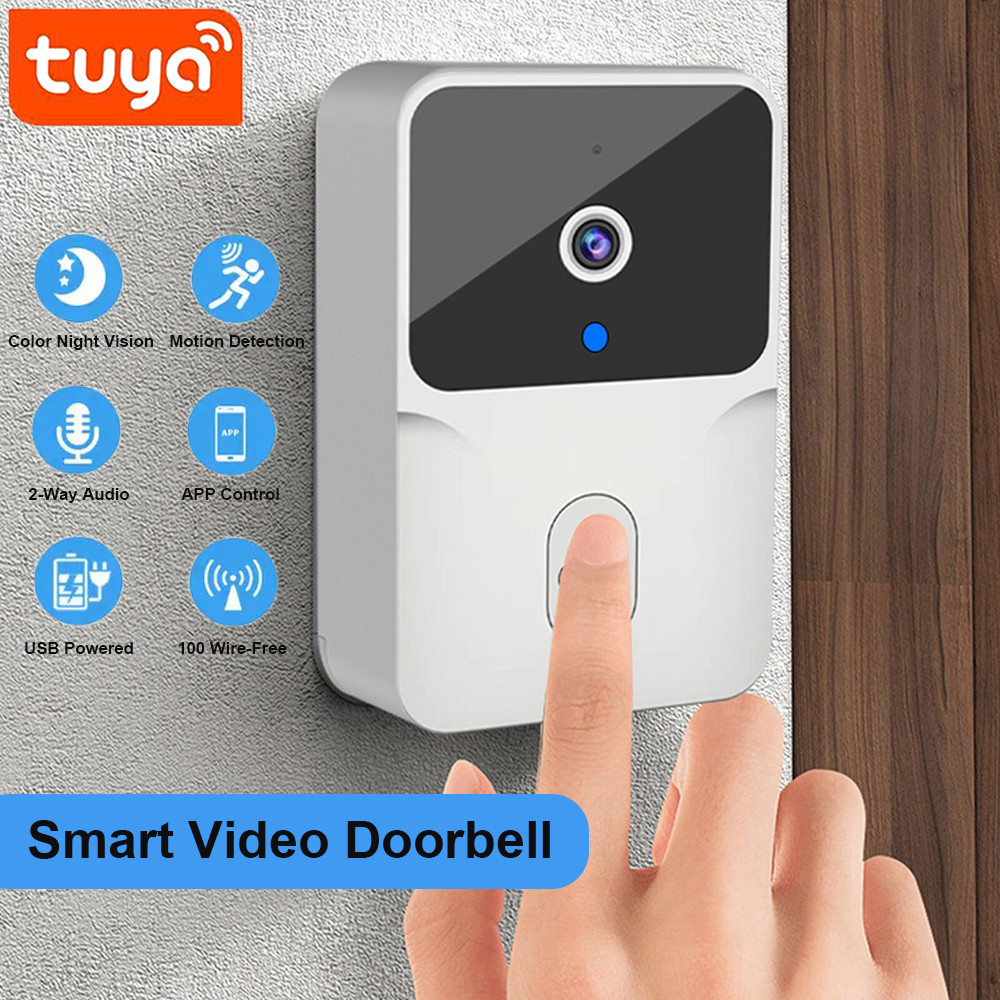 Tuya Smart Doorbell พร้อมระบบอินเตอร์คอมด้วยเสียง กริ่งประตูไร้สายพร้อมกล้อง ทำงานร่วมกับ Alexa Google Home