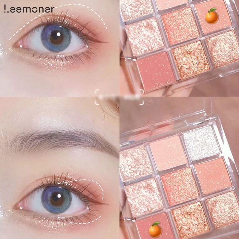 Lemon❤️DIKALU พาเลทอายแชโดว์ เนื้อแมตต์ ประกายมุก 9 สี-LN