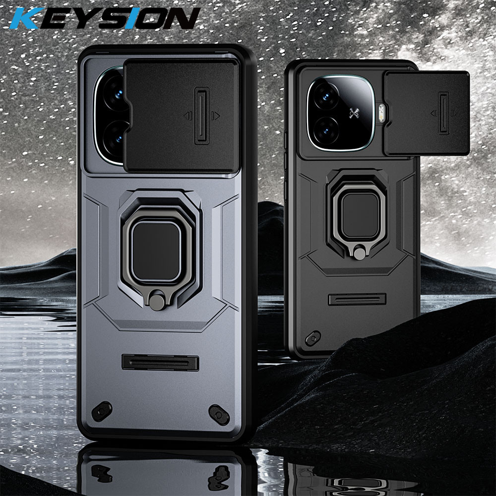 Keysion กันกระแทกสําหรับ IQOO Z9 5G Z9 Turbo สไลด์ Push ดึงกล้องเลนส์ป้องกันแหวนฝาครอบโทรศัพท์สําหรั