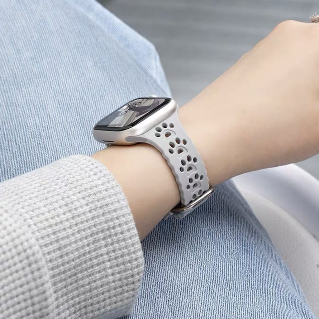 Iwatch8สายซิลิโคน iwatch7/6/5สายรัดข้อมือกรงเล็บแมวหรูหราเบาสำหรับ Apple Watch applewatch