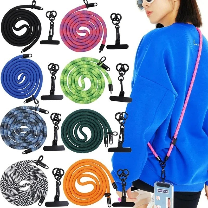 ปรับเคสโทรศัพท์ข้ามร่างกายเชือกเส้นเล็กสายรัด / เดินทางป้องกันการสูญหายโทรศัพท์คอความปลอดภัยโยงเชือกด้วยแพทช์