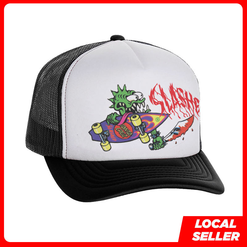 หมวก Santa Cruz Slasher Topi Skate Snapback Trucker XWL7