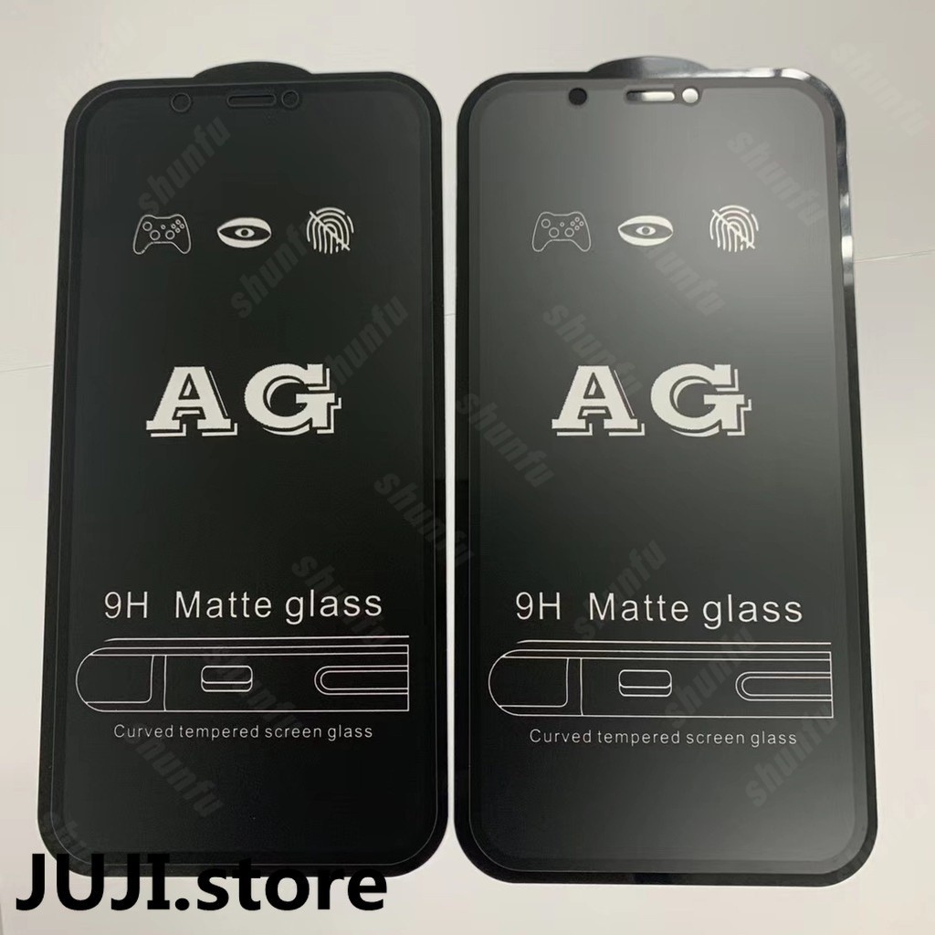 Juji สําหรับ iPhone 11 12 13 14 15 Pro Max X XS XR 6 6S 7 8 Plus กาวเต็ม Matte กระจกนิรภัยป้องกันหน้าจอ