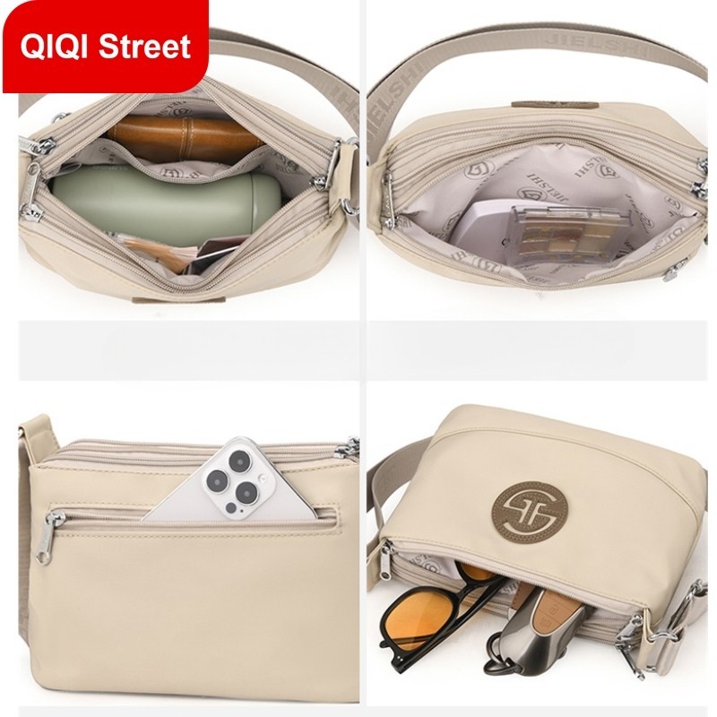 กระเป๋าสะพายข้างผ้าไนลอนกันน้ํา อเนกประสงค์และทนทาน กระเป๋าสะพายไหล่ช้อปปิ้งขนาดใหญ่แบบสบาย ๆ ของคุณแม่ - รูปที่ 6