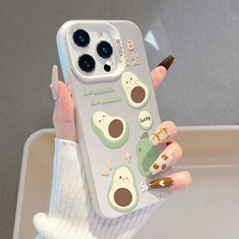 สี่อะโวคาโดเหมาะสําหรับiPhone 11 14 12 13 15plus Pro Max XXSXRXSMAX87SE (2020) ซิลิโคนแข็งกันกระแทกS