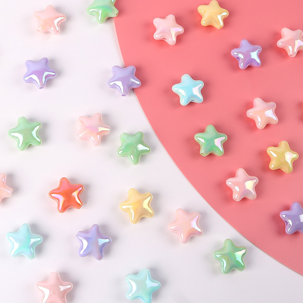 10 ชิ้น/ล็อต 11 มม.อะคริลิค Spacer ลูกปัด AB สี Star Shape ลูกปัดสําหรับเครื่องประดับทํา DIY Charms สร้อยข้อมือ Necklac อุปกรณ์เสริม
