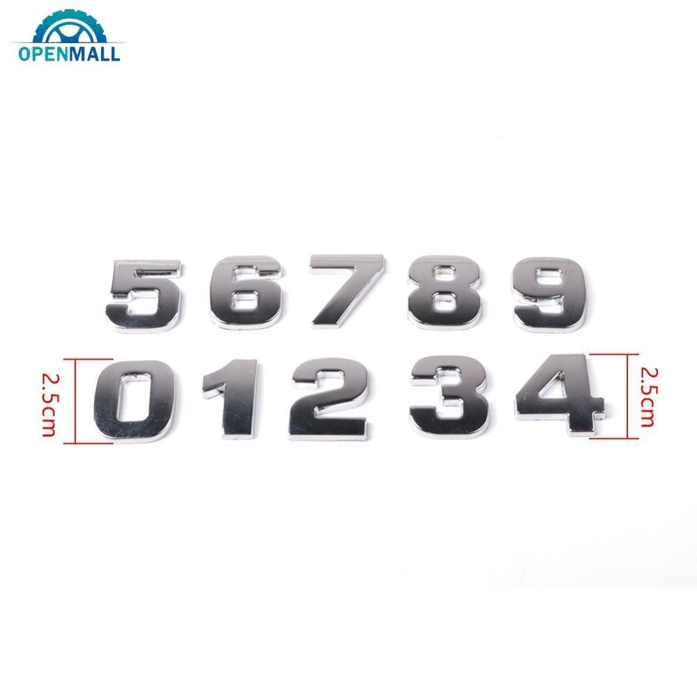 Openmall DIY 3D เมทัลลิกตัวอักษรสติกเกอร ์ สัญลักษณ ์ รถตัวอักษร Silver Badge Decal (A-Z &0-9🌹 G8H7