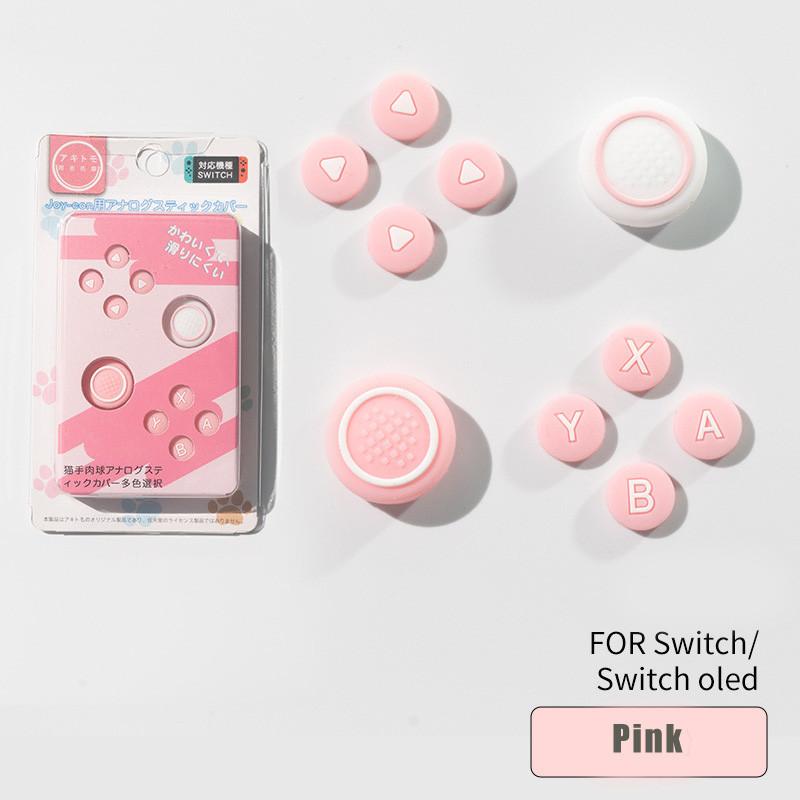 D-pad ปุ่มทิศทางข้าม ABXY สติกเกอร์ที่สําคัญจอยสติ๊ก Thumb Stick Grip Cap สําหรับ Nintendo Switch & Switch Oled NS Joy-con ผิวกรณี