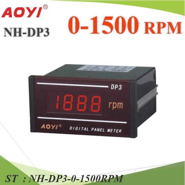 RPM มิเตอร์ดิจิตอล NH-DP3 วัดรอบ 0-1500รอบต่อนาที รับสัญญาณ DC0-10V ไฟเลี้ยงอุปกรณ์ AC220V รุ่น NH-D